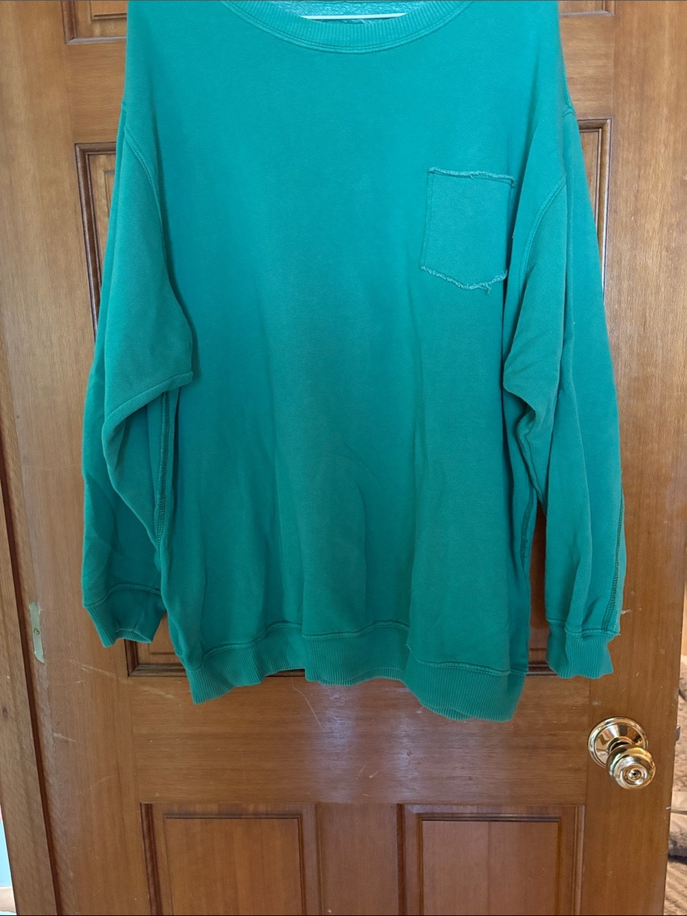 Women's  Crewneck Pocket Sweatshirt Green